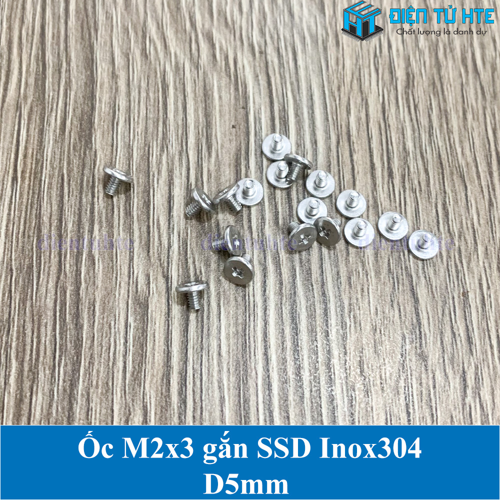 Gói 30 con Ốc tròn M2 M2x3 dùng cố định Card M2, RAM, ổ cứng SSD ...