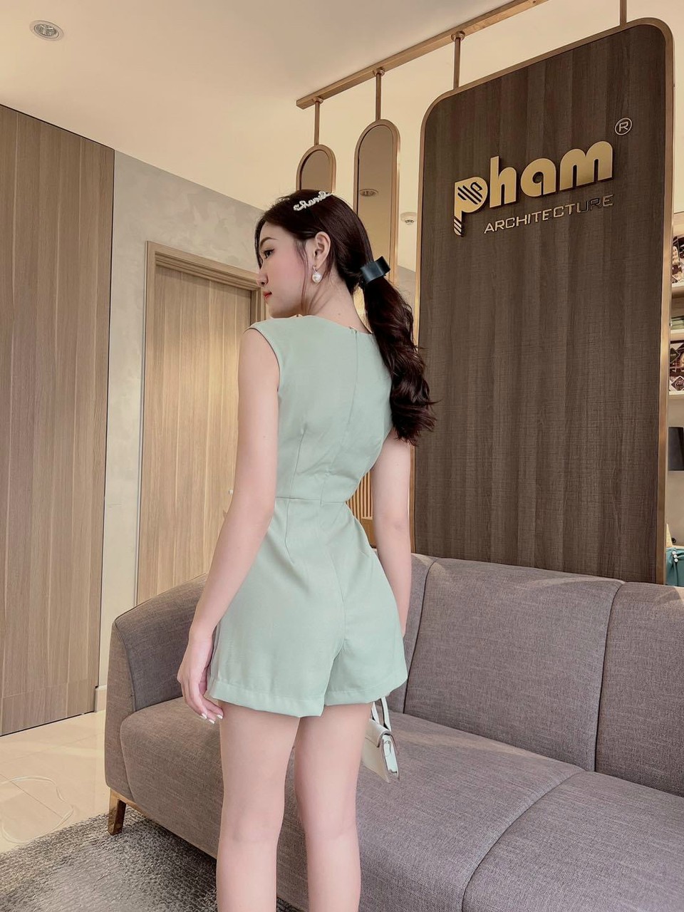 JUM ĐÙI CỔ TIM ĐÍNH CƯỜM EO