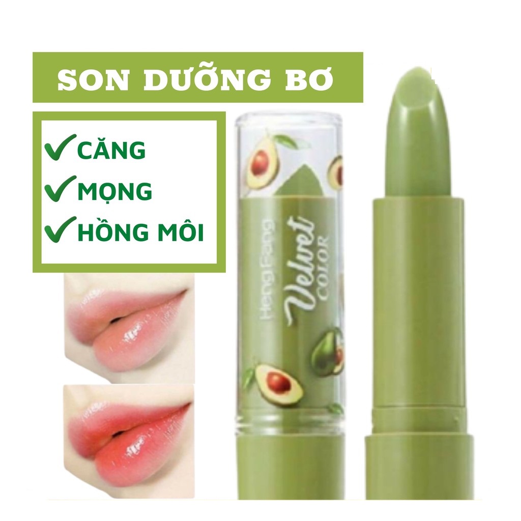 Son Dưỡng Môi Hengfang Avocado Chiết Xuất Bơ Tươi Dưỡng Ẩm Và Làm Mềm Môi