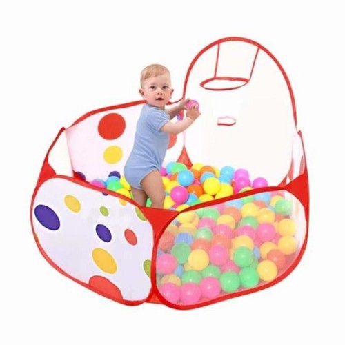 Nhà bóng có rổ, đồ chơi cho bé, đồ chơi vận động cho bé, lều bóng chấm bi