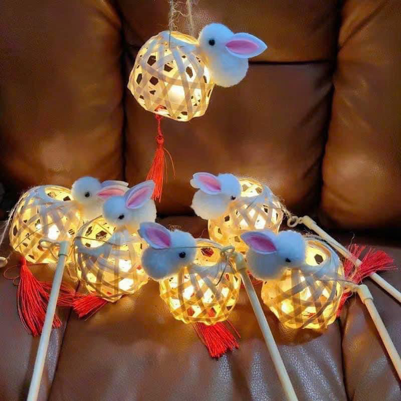 Lồng Đèn Thỏ Khung Tre, Đèn Lồng con Thỏ