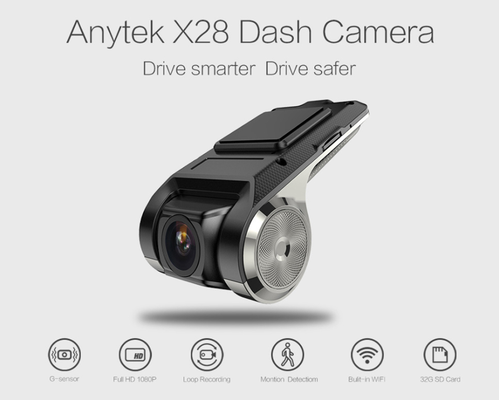 Bộ camera hành trình android, Anytek X28, độ phân giải FullHD 1080P