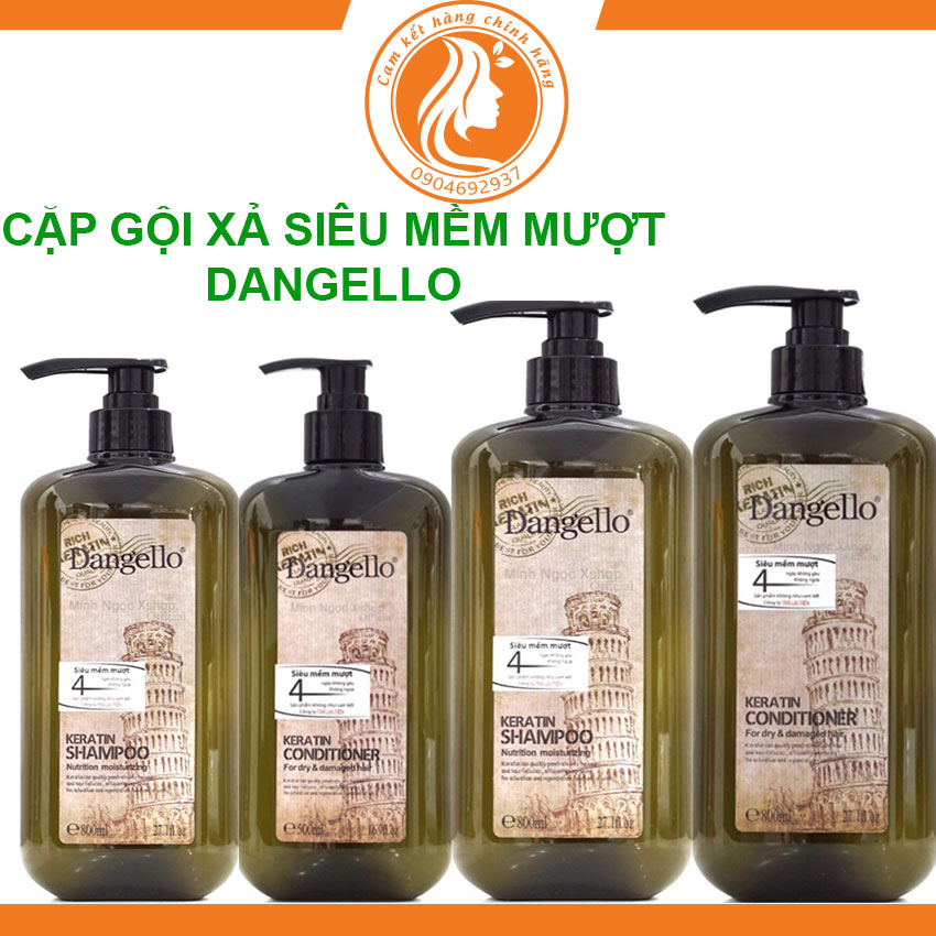 Cặp dầu gội xả phục hồi tóc hư tổn dangello