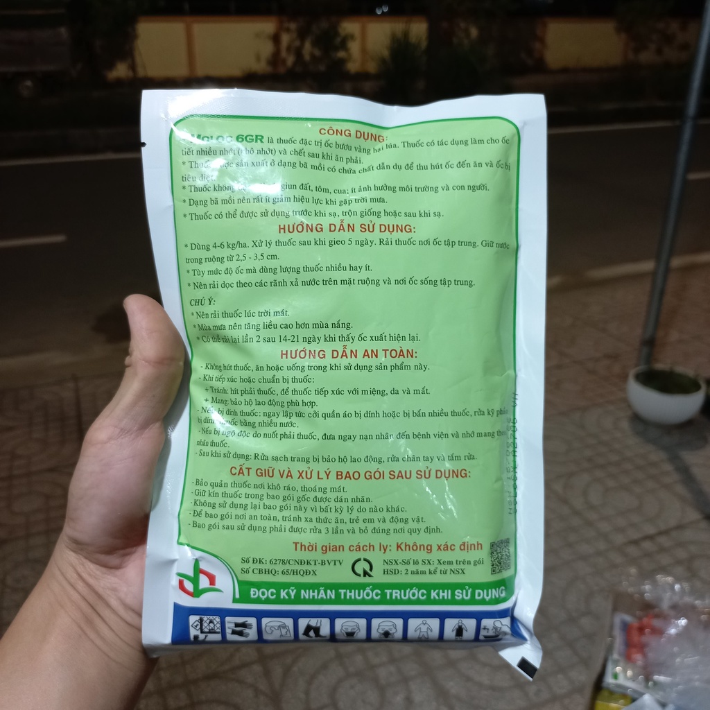 Thuốc trừ ốc sên, ốc bưu vàng - Moi oc 6GR (Gói lớn 400g)