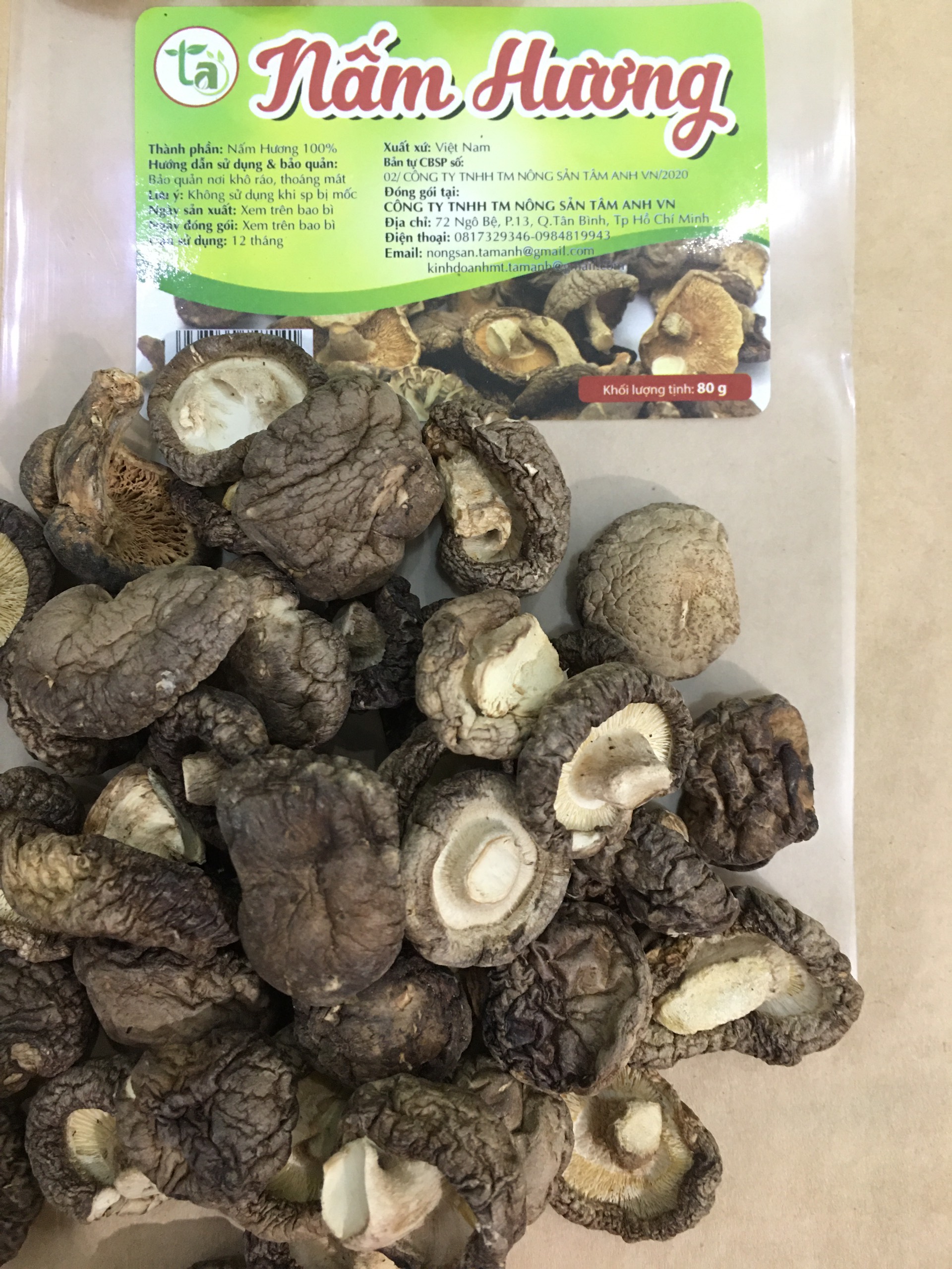 [HCM]Nấm hương rừng sấy khô loại ngon túi 100g NH01 – Tâm Anh Store