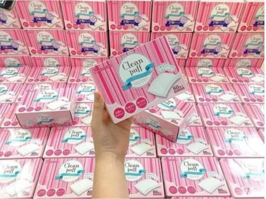 [HCM]Bông tẩy trang Clean Puff - hộp 80 miếng