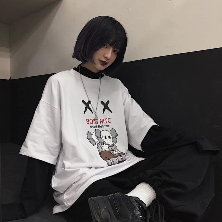 Áo Thun Kaws _ _ _Áo Thun Form Rộng Tay Lỡ