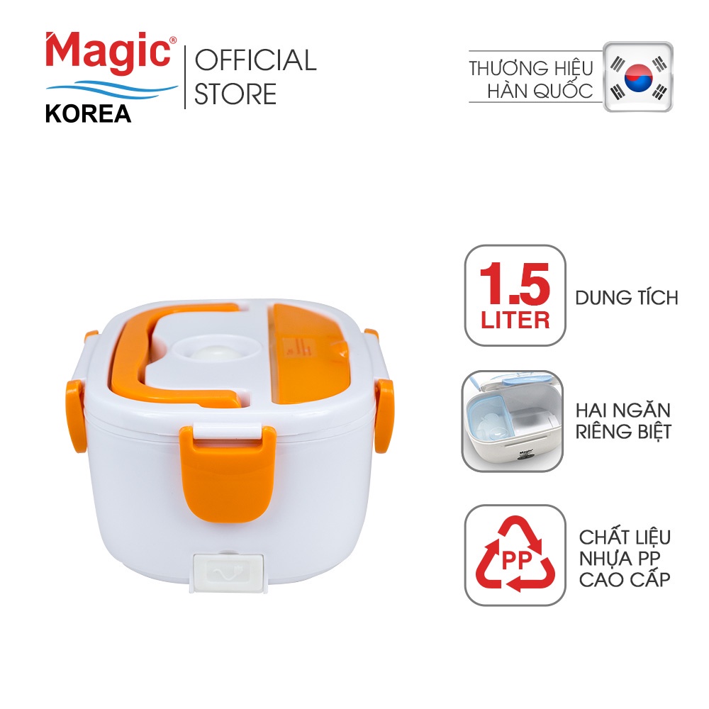 Hộp cơm điện hâm nóng Magic Korea A03 (Cam) Dung tích 1.5L