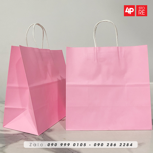 01 TÚI KRAFT HỒNG 120GSM - NHIỀU SIZE