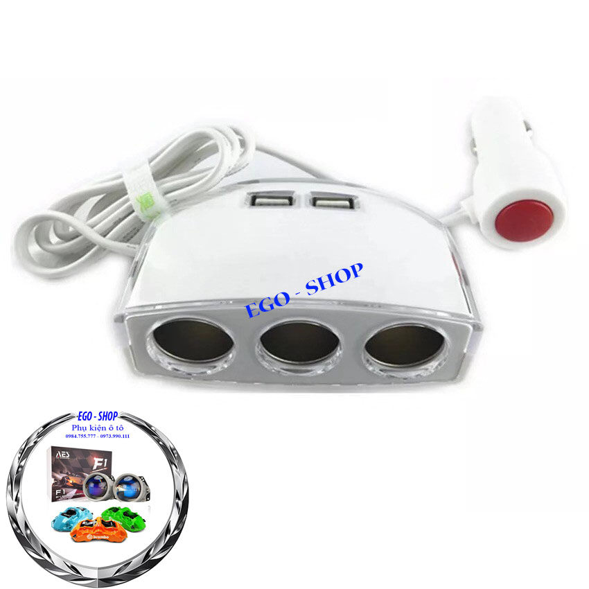 BỘ CHIA TẨU SẠC Ô TÔ 3 LỖ + 2 USB