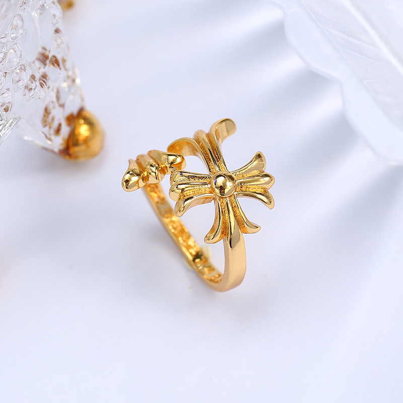 Nhẫn Chrome Heart Cross mạ vàng 22k cao cấp fullbox.