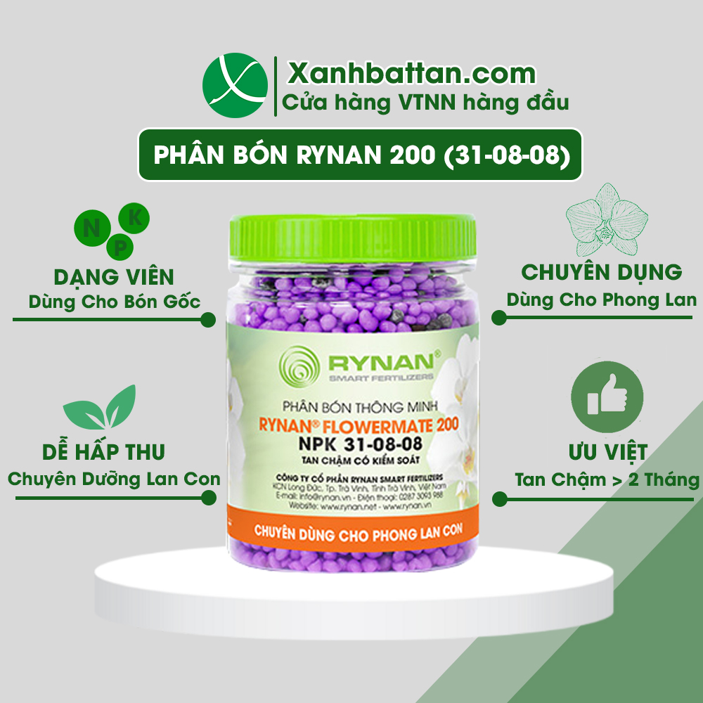 Phân Bón Tan Chậm Cho Lan Rynan Flowermate 200 Dạng Thông Minh