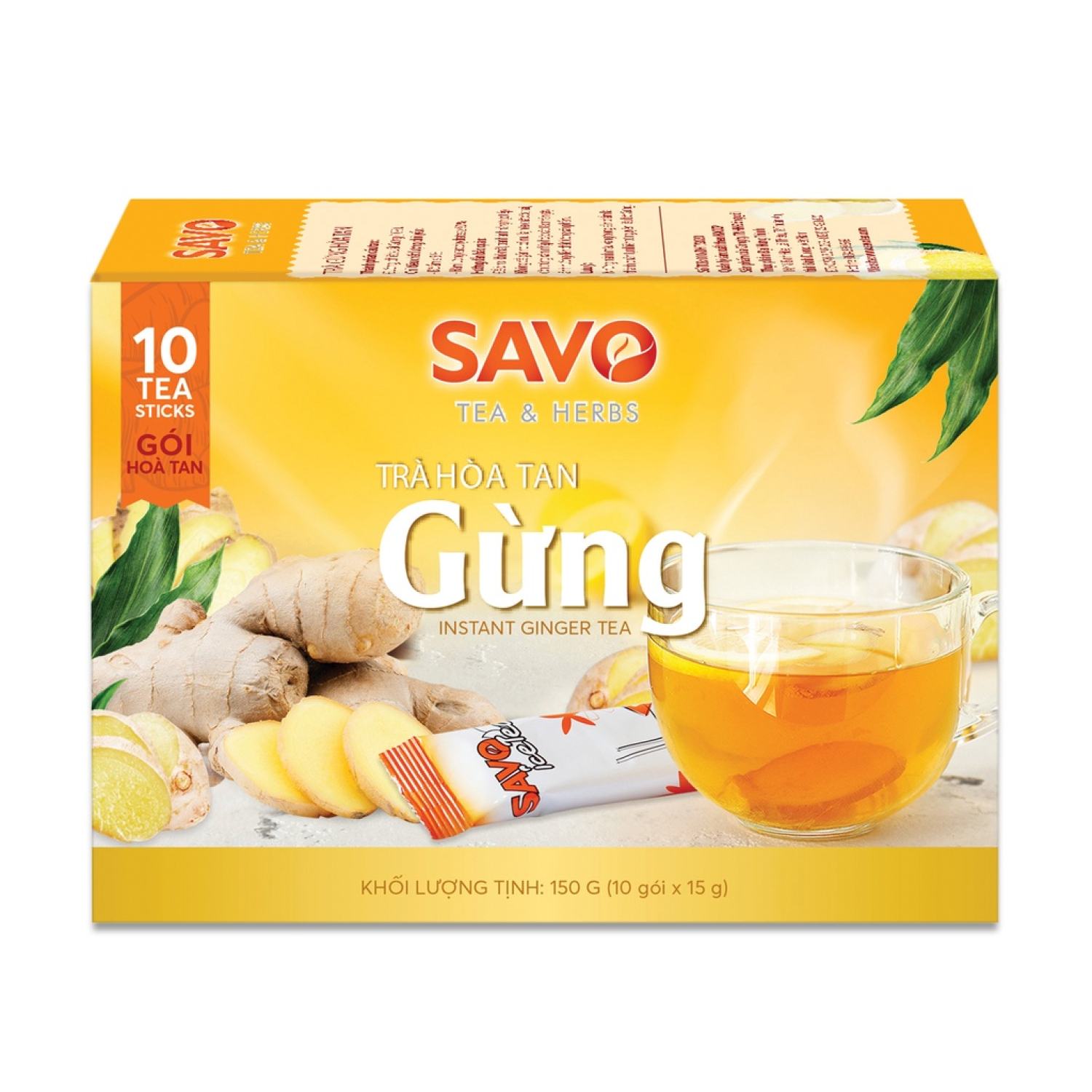Trà gừng hòa tan SAVO (16 gói x 12g)
