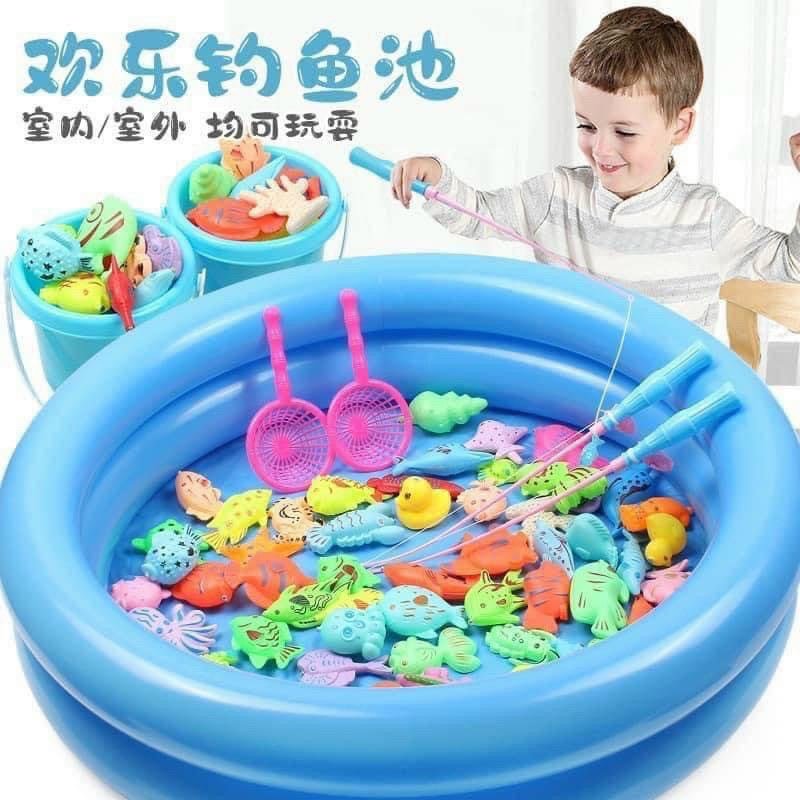 Bộ đồ chơi câu cá vui nhộn, bộ đồ chơi câu cá 42 chi tiết có gắn nam châm cho bé