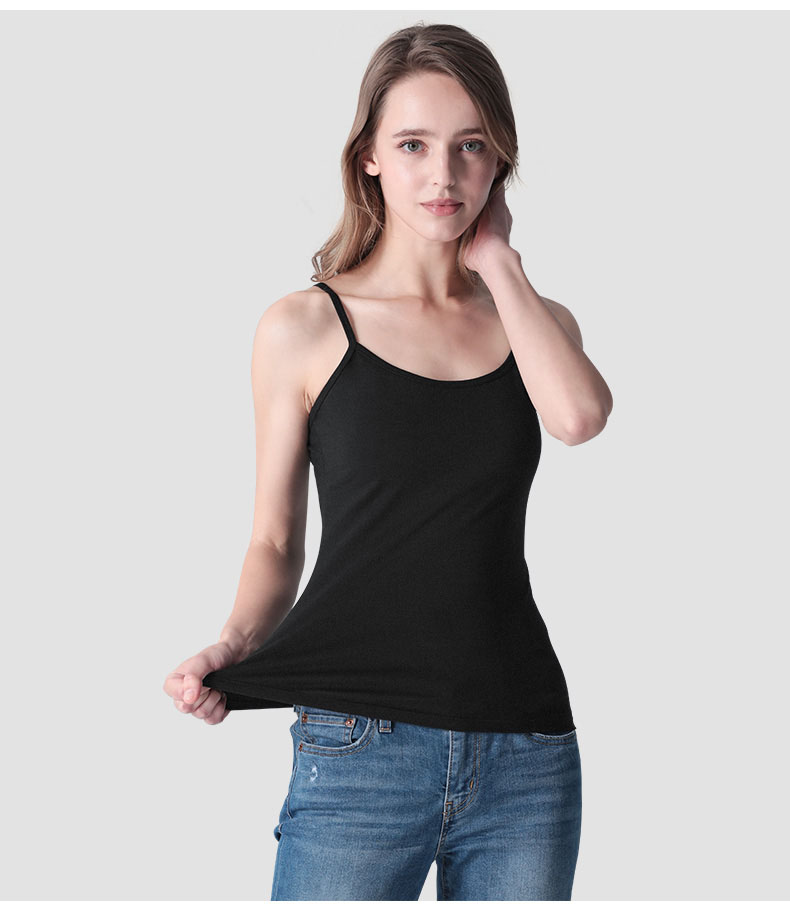 Áo Thun 2 Dây Dáng Ôm Basic Co Giãn Mềm Mịn