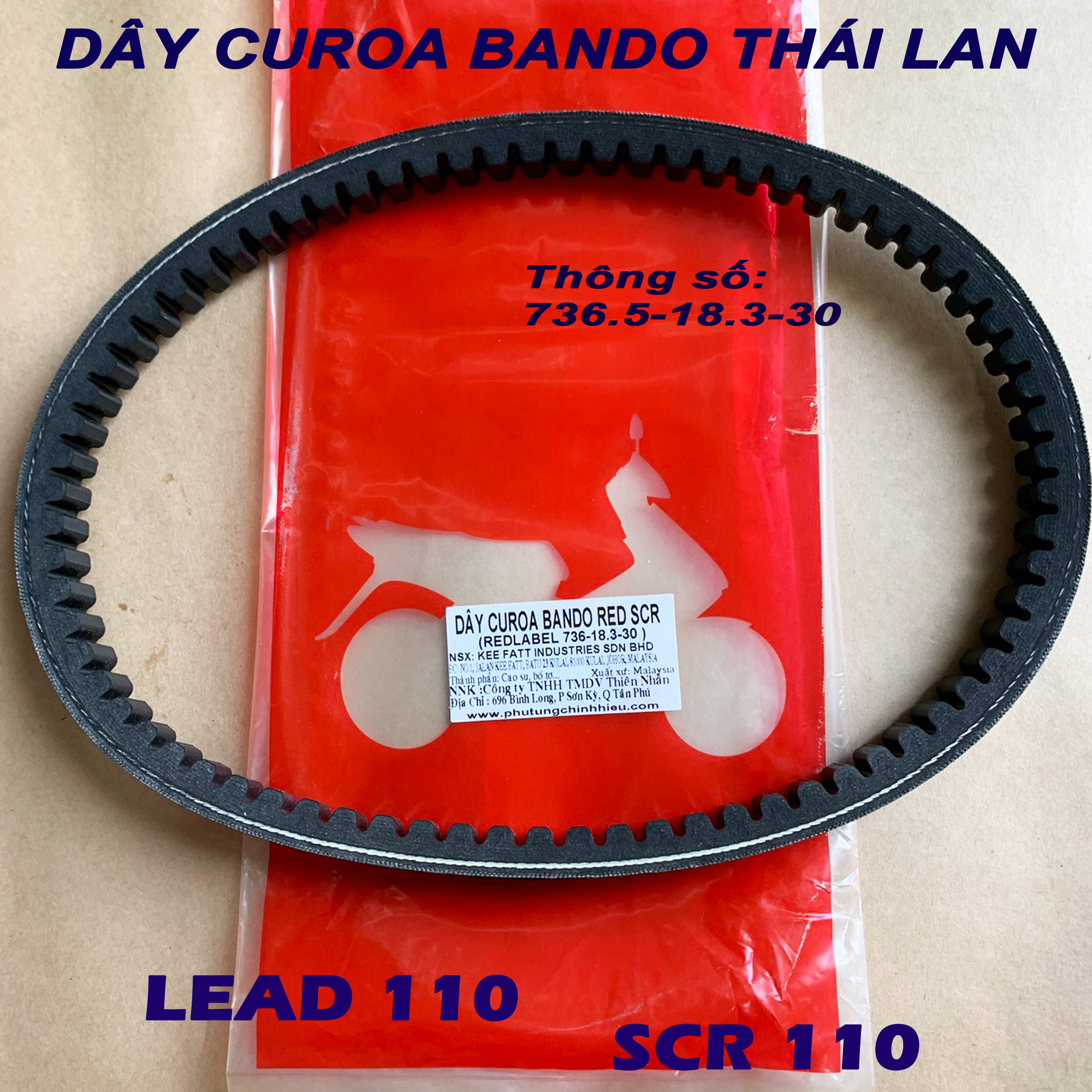 Dây curoa lead 110 scr 110 - thái lan