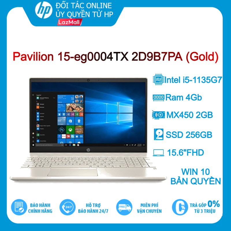 Bảng giá [VOUCHER 3 TRIỆU - 6/6 – 10/6]Laptop HP Pavilion 15-eg0004TX 2D9B7PA Gold i5-1135G7 4GB 256GB 15.6FHD VGA 2Gb Win10+Office Phong Vũ