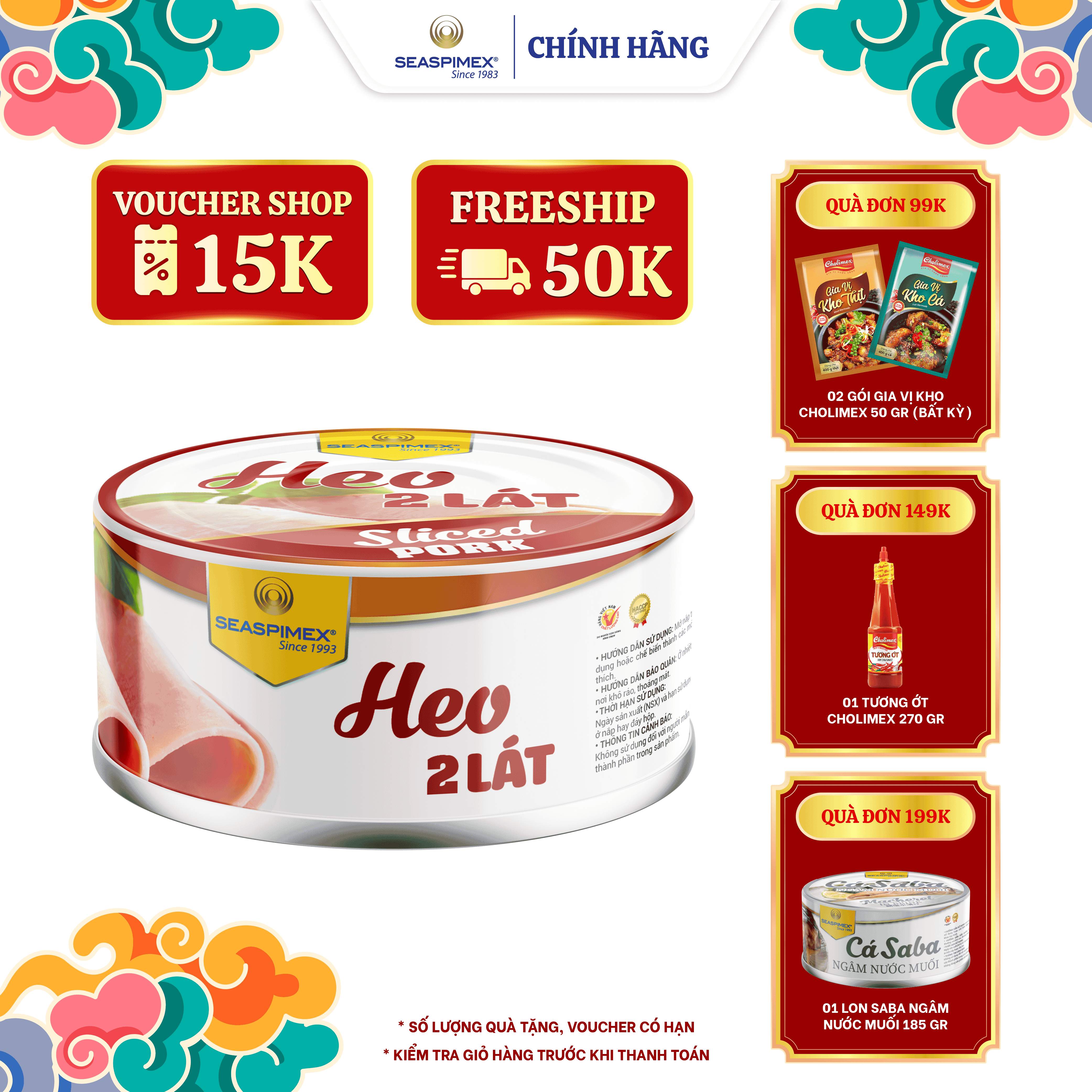 Heo 2 Lát Cao Cấp SEASPIMEX 160gr