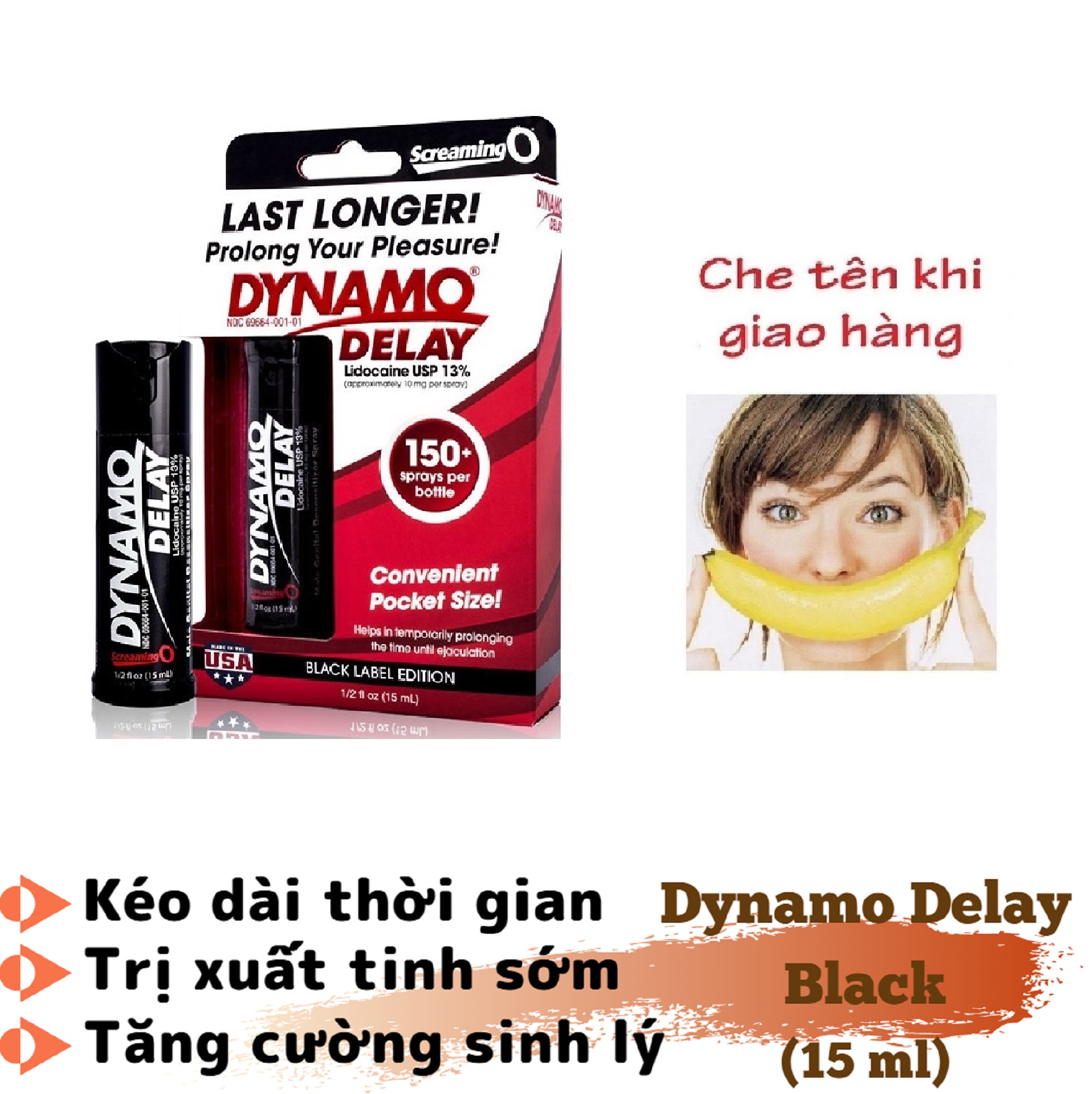 Chai xịt DYNAMO DELAY USA BLACK LABEL EDITION phiên bản đặc biệt cao cấp