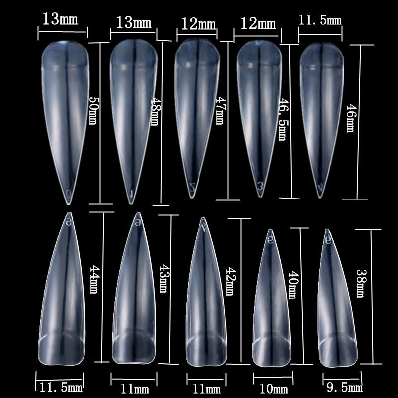 Móng Nối Dài Nhọn (Bịch 500 Cái Từ Size 1- 10)