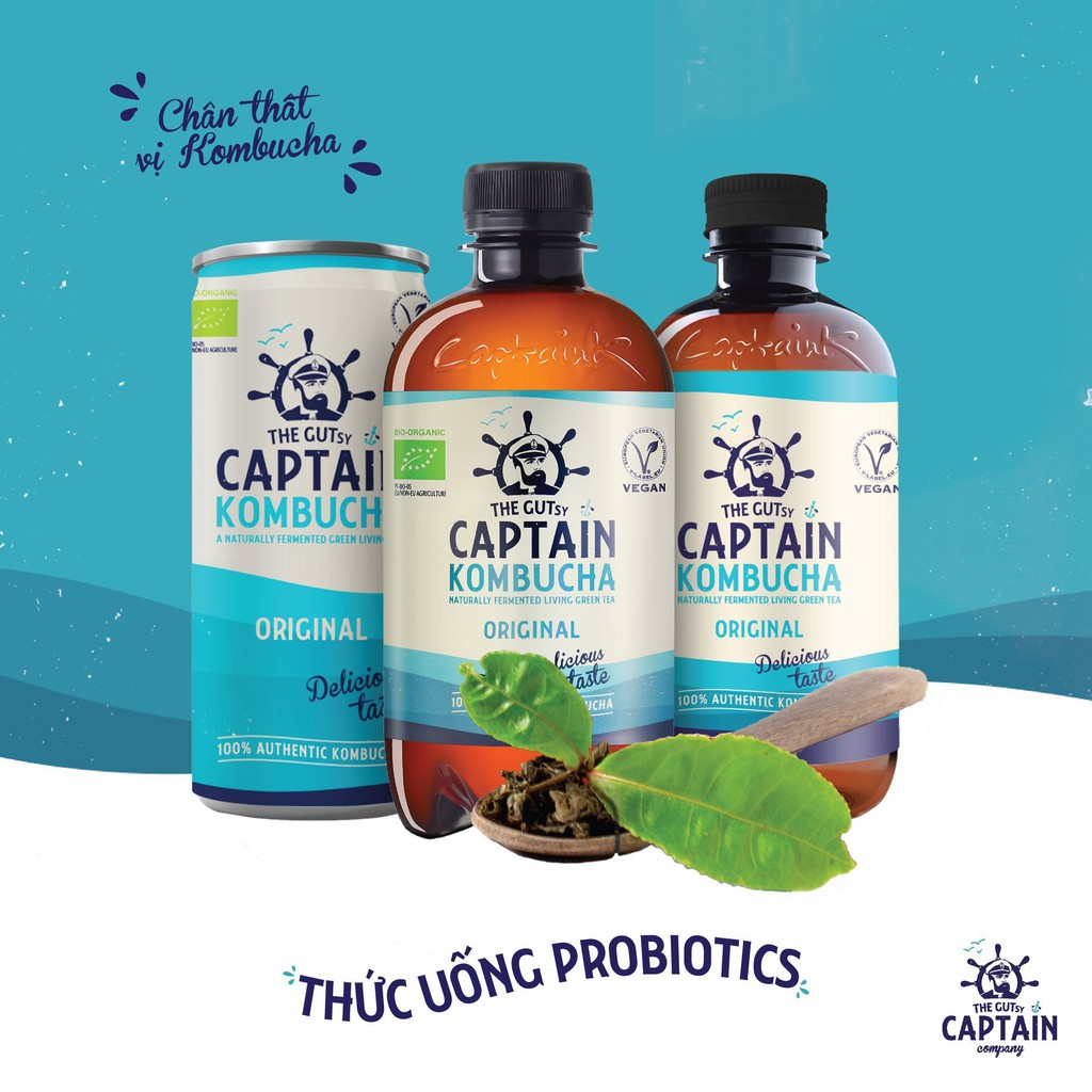 Trà Kombucha hữu cơ (Organic Kombucha Tea) - THE GUTsy CAPTAIN
