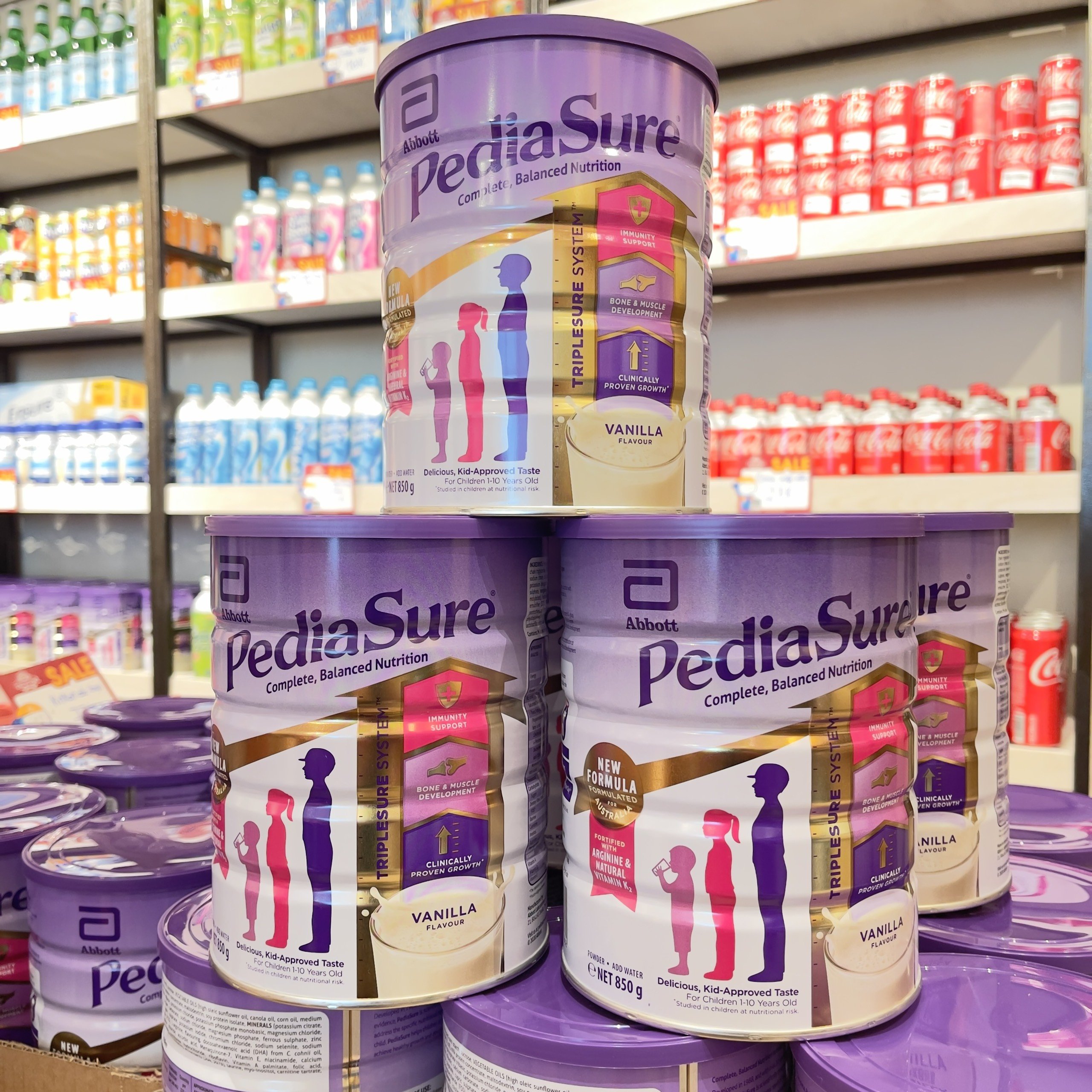[Mẫu mới 2024] Sữa Pediasure Úc 850gr Nắp Tím vị Vani