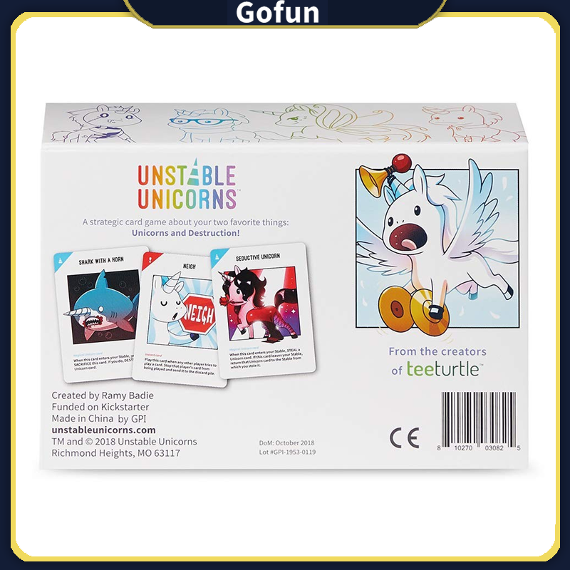 Bộ Unstable Unicorns Board Game kỳ lân bất định vui nhộn độc đáo