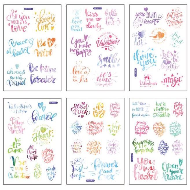 [HCM]Sticker Dán Trang Trí Sổ Nhật Ký ( Nhiều Mẫu) 6 Tấm