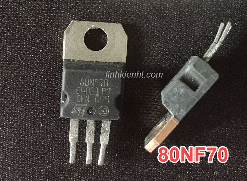 10 con linh kiện 80nf70 80n70 p80nf70 mosfet lưng đồng tháo máy 80a 70v kênh n