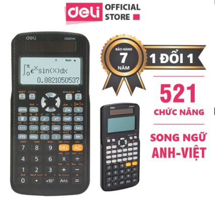 Máy tính cầm tay học sinh Deli CD580VN mới nhất cho học sinh cấp 2 3 chuyên dụng mang vào phòng thi, bảo hành 5 năm