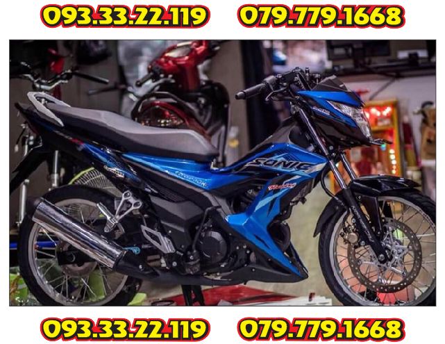 Tem sonic 150 dán xe xanh dương - xanh gp