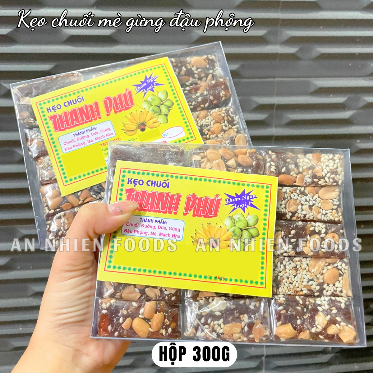 Kẹo chuối mè gừng đậu phộng