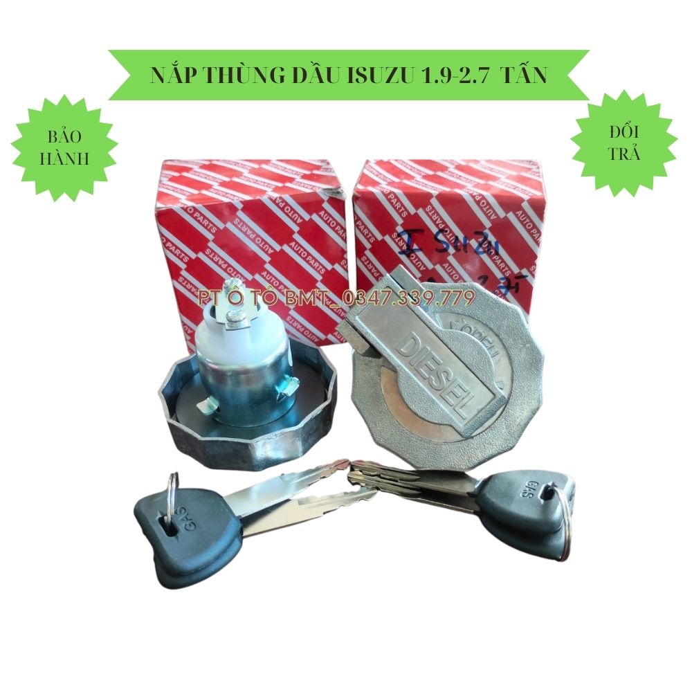 Nắp thùng dầu isuzu qkr 1.9 - 2.7 tấn, nắp kim loại, kèm chìa khóa