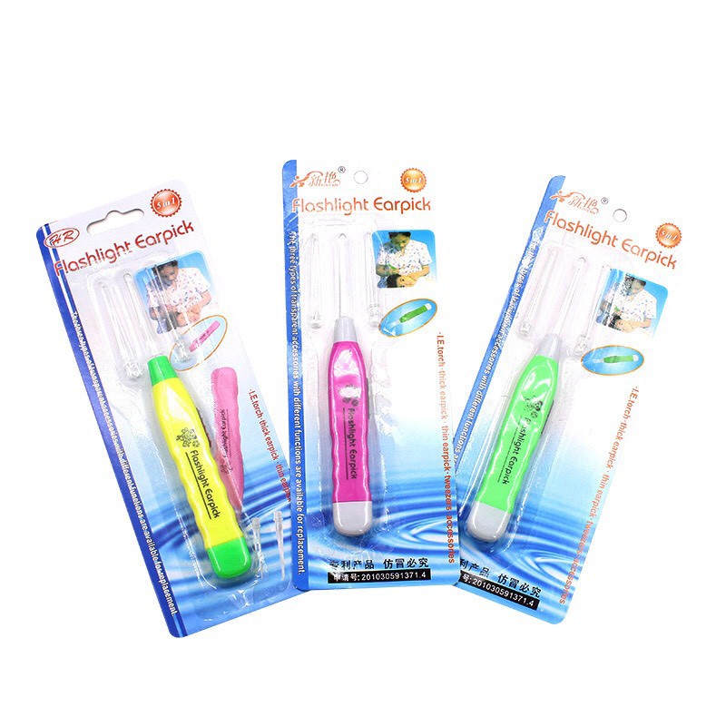 [Hoàn tiền 6%] Lấy ráy tai có đèn phát sáng vì giấy (1 set có 3 đầu thay nhau) 𝐂𝟔𝟓