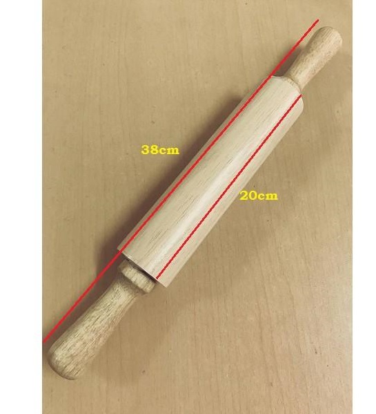 Cán Bột Lăn Gỗ Xoay & silicon 38cm