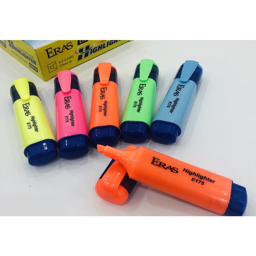 Bút dạ quang Hightlight cây lớn Eras E175 chính hãng