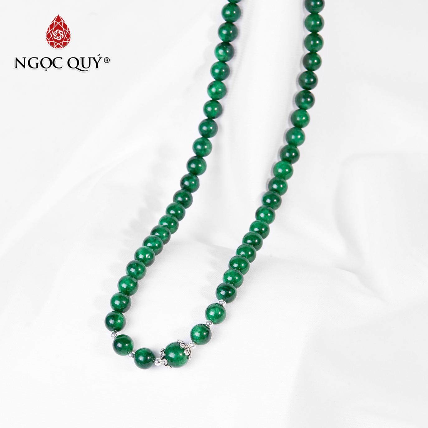 [HCM]Vòng Cổ Đá Cẩm Thạch Mệnh Mộc Hoả 8mm (màu xanh) - Ngọc Quý Gemstones