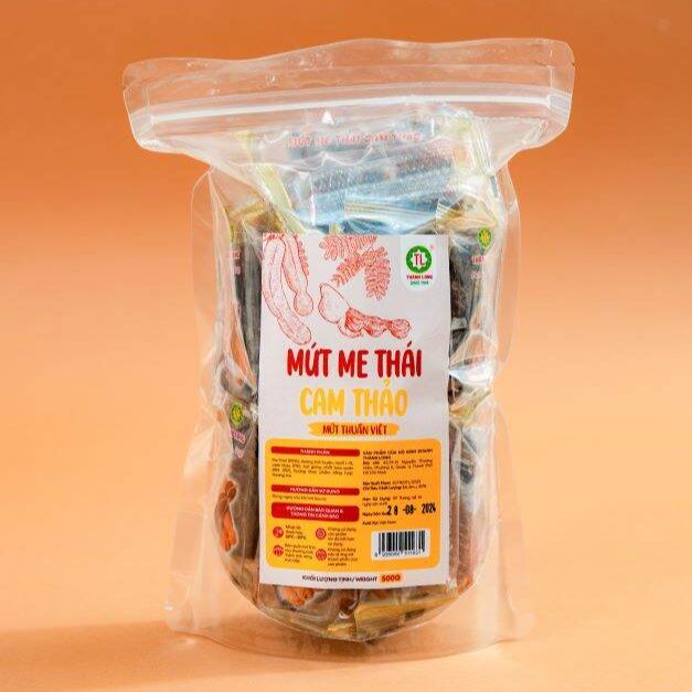 Mứt Me Thái Cam Thảo Thành Long Dẻo Dai Ăn Vặt Túi Zip 200g/500g
