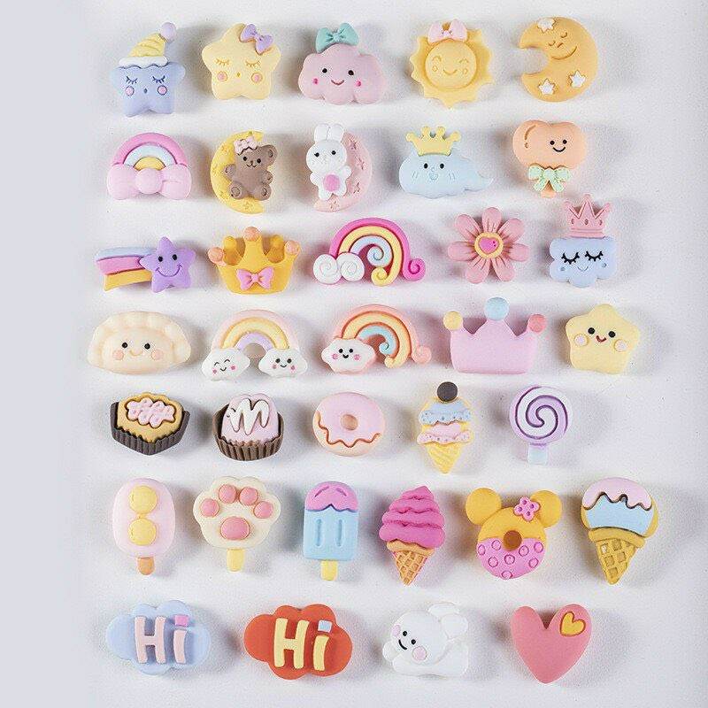 [MUA 2 GIẢM 5%]Set charm dán trang trí slime/điện thoại/sổ DIY