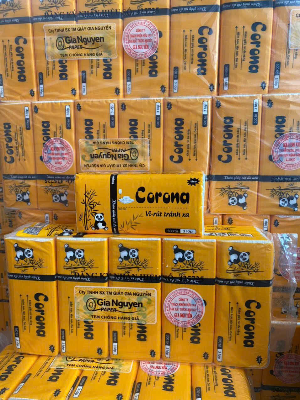 COMBO 10 GÓI GIẤY RÚT LỤA CORONA 500TỜ DAI MỊN