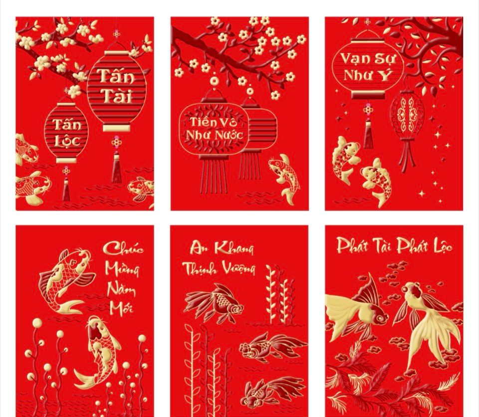 60 cái bao lì xì hình hổ cao cấp size vừa( giao hình ngẫu nhiên theo lô hàng)