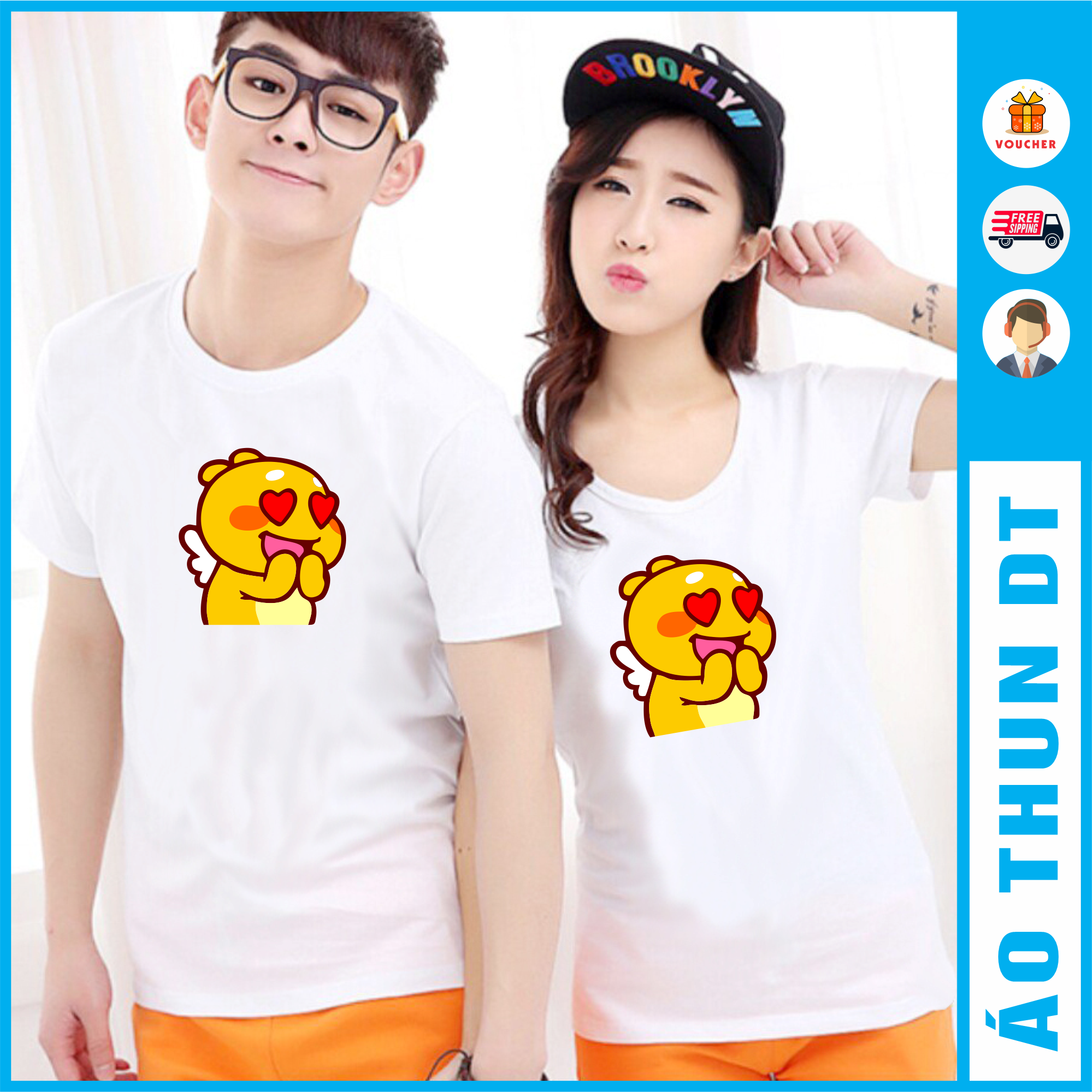 Áo thun nam nữ in hình STICKER