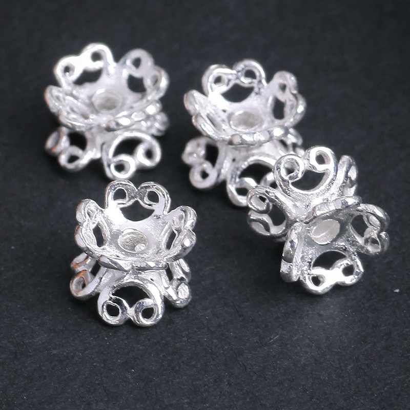 Charm bạc ốp 2 đầu kiểu ngắn - charm bạc 925 - mã cb011