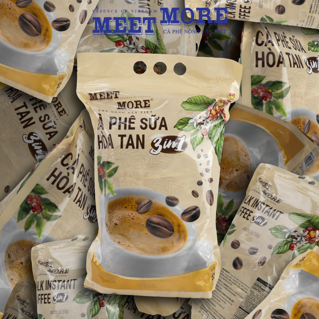 Bịch Cà Phê Sữa Đá Hoà Tan Meet More (50 Gói/18 Gram) - Cà Phê Truyền Thống