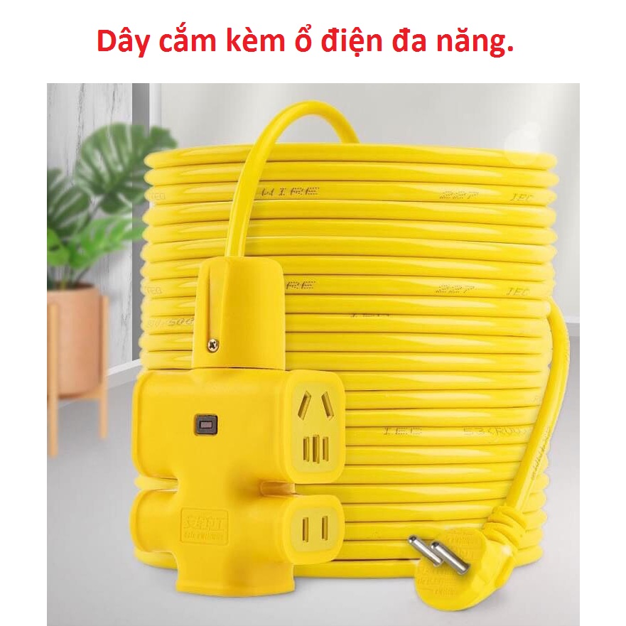 Cuộn dây kèm ổ cắm điện dài, nhựa đúc liền dây dài 20m