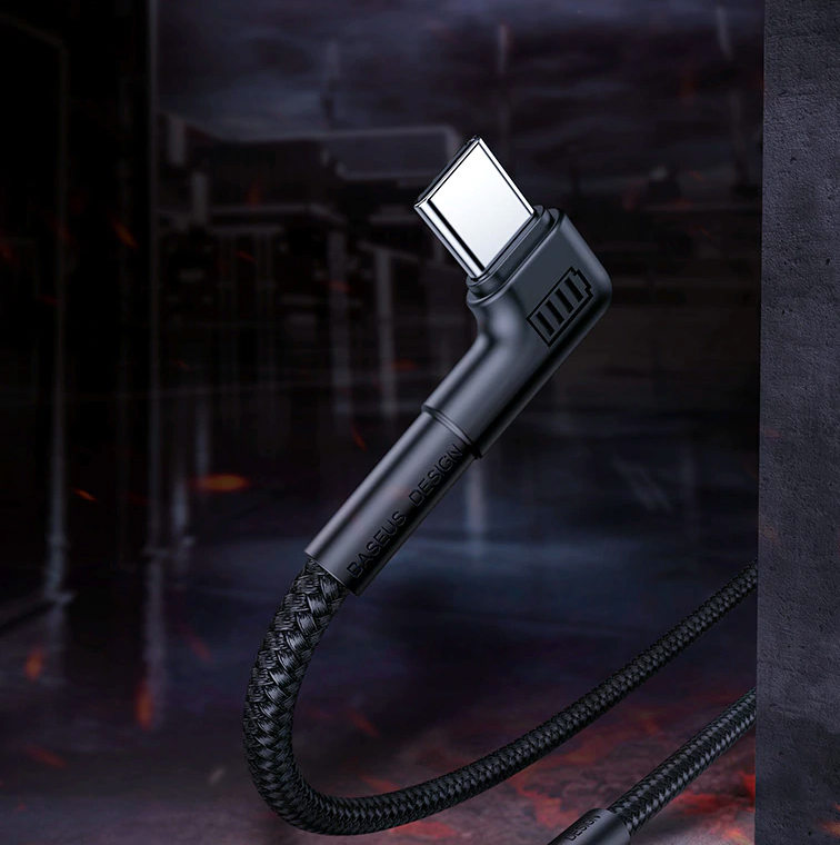 Baseus Elbow USB Type C Cable LED  Dành Cho Xiaomi Redmi Note 9 S 8 Pro Sạc Nhanh 3.0