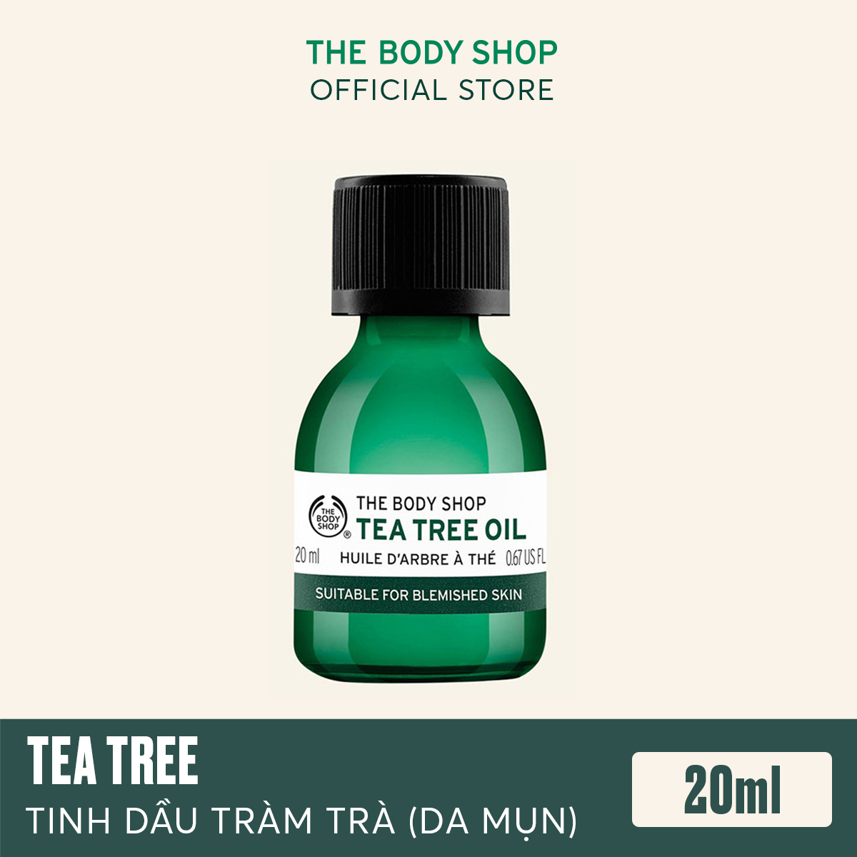 Tinh dầu cho da mụn THE BODY SHOP Jumbo Tea Tree Oil 20ml (15%)