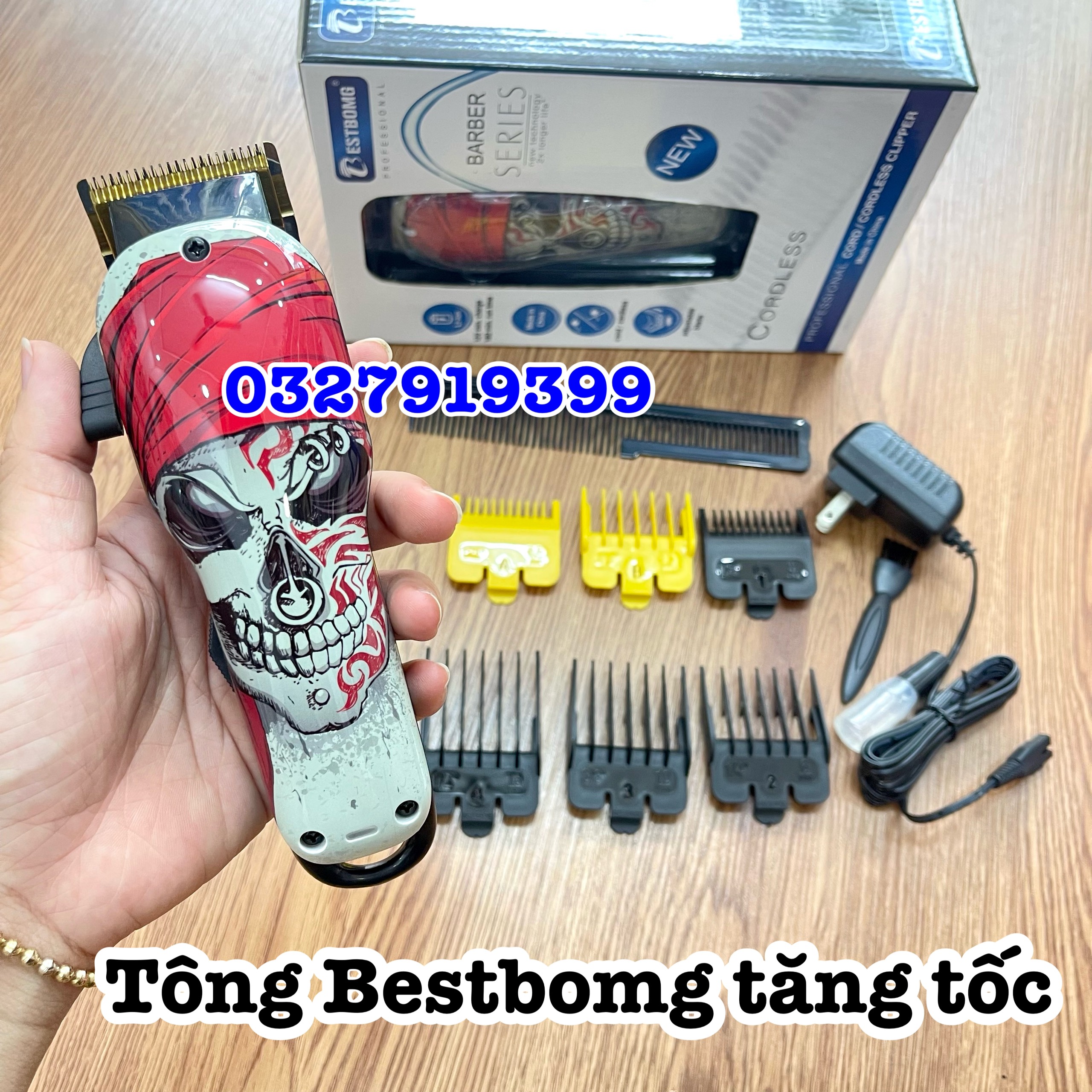 Tông đơ cắt tóc bestbomg cao cấp - tăng tốc bộ 8 cữ