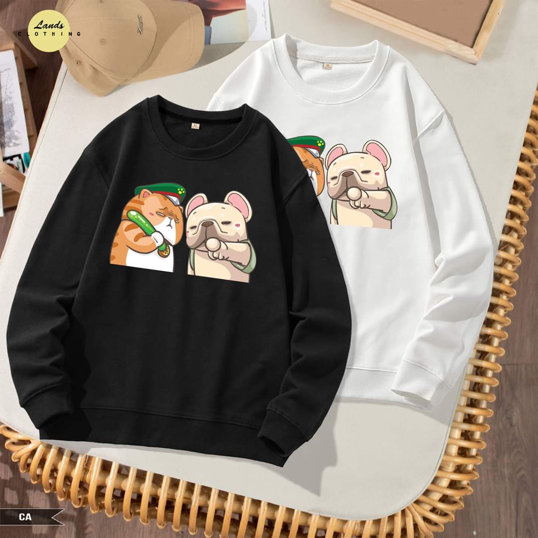 [FREESHIP] ÁO SWEATER ĐÔI IN HÌNH CUTE