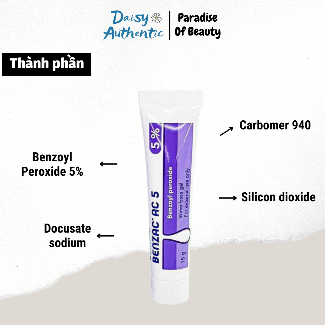Benzac AC 5% Benzoyl Peroxide 15g - KEM GIẢM MỤN